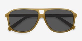 Bart Matte Yellow Acétate Soleil de Lunette de vue d'EyeBuyDirect, Vue Rapprochée