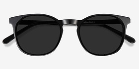 Safari Noir Acétate Soleil de Lunette de vue d'EyeBuyDirect, Vue Rapprochée