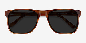 Kudos Brun Acétate Soleil de Lunette de vue d'EyeBuyDirect, Vue Rapprochée