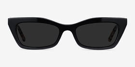 Suite Noir Acétate Soleil de Lunette de vue d'EyeBuyDirect, Vue de Face