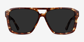Bauhaus Havana Tortoise Acétate Soleil de Lunette de vue d'EyeBuyDirect, Vue de Face