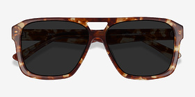 Bauhaus Havana Tortoise Acétate Soleil de Lunette de vue d'EyeBuyDirect, Vue Rapprochée