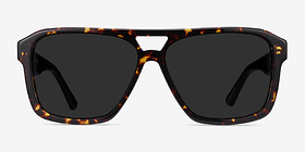 Bauhaus Écaille Noire Acétate Soleil de Lunette de vue d'EyeBuyDirect, Vue de Face