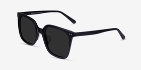 Parasol Noir Acétate Soleil de Lunette de vue d'EyeBuyDirect, Vue d'Angle