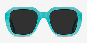 Azalea Turquoise Blue Acétate Soleil de Lunette de vue d'EyeBuyDirect, Vue de Face