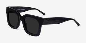 Monterey Noir Acétate Soleil de Lunette de vue d'EyeBuyDirect, Vue d'Angle