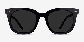 Welcome Noir Acétate Soleil de Lunette de vue d'EyeBuyDirect, Vue de Face