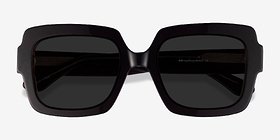 Sometime Brun Acétate Soleil de Lunette de vue d'EyeBuyDirect, Vue Rapprochée