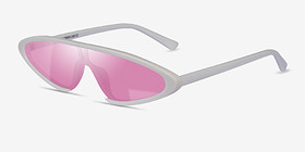 Sonic Blanche Plastique Soleil de Lunette de vue d'EyeBuyDirect, Vue d'Angle