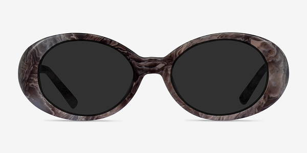 Pedra Gray Floral Acétate Soleil de Lunette de vue