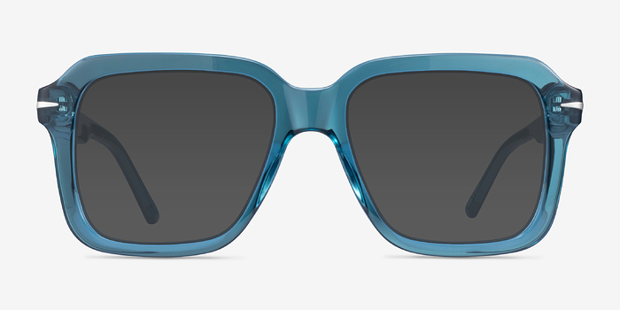 Bowie Crystal Blue Acétate Soleil de Lunette de vue d'EyeBuyDirect