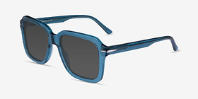 Bowie Crystal Blue Acétate Soleil de Lunette de vue d'EyeBuyDirect, Vue d'Angle