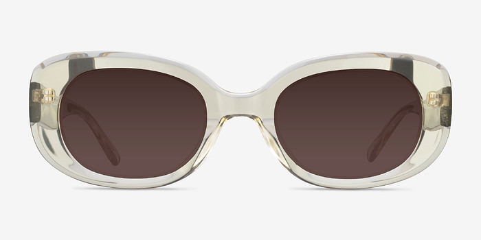 Aretha Crystal Light Yellow Acétate Soleil de Lunette de vue d'EyeBuyDirect