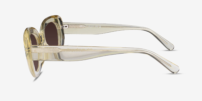 Aretha Crystal Light Yellow Acétate Soleil de Lunette de vue d'EyeBuyDirect