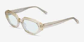 Ronette Crsytal Yellow Acétate Soleil de Lunette de vue d'EyeBuyDirect, Vue d'Angle