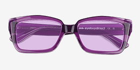 Lavendula Crystal Purple Éco-responsable Soleil de Lunette de vue d'EyeBuyDirect, Vue Rapprochée