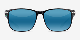 Verve Shiny Black Plastique Soleil de Lunette de vue d'EyeBuyDirect, Vue de Face