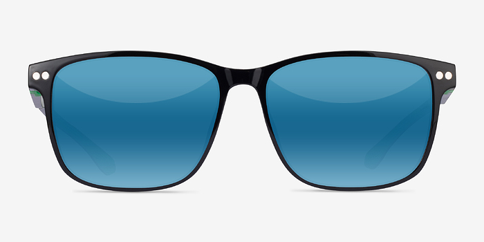 Verve Shiny Black Plastique Soleil de Lunette de vue d'EyeBuyDirect