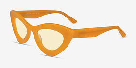 Francesca Crystal Yellow Acétate Soleil de Lunette de vue d'EyeBuyDirect, Vue d'Angle