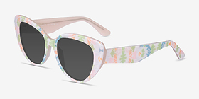 Gallery Floral Milky Nude Acétate Soleil de Lunette de vue d'EyeBuyDirect, Vue d'Angle