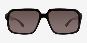 Kauri Shiny Black Plastique Soleil de Lunette de vue d'EyeBuyDirect, Vue de Face