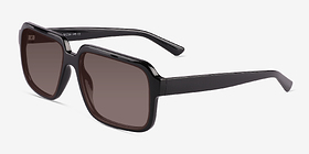 Kauri Shiny Black Plastique Soleil de Lunette de vue d'EyeBuyDirect, Vue d'Angle