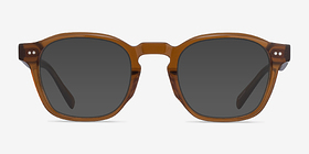 Lennox Crystal Brown Acétate Soleil de Lunette de vue d'EyeBuyDirect, Vue de Face