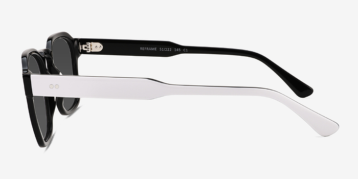 Reframe White Black Acétate Soleil de Lunette de vue d'EyeBuyDirect