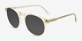 Begin Crystal Yellow Acétate Soleil de Lunette de vue d'EyeBuyDirect, Vue d'Angle