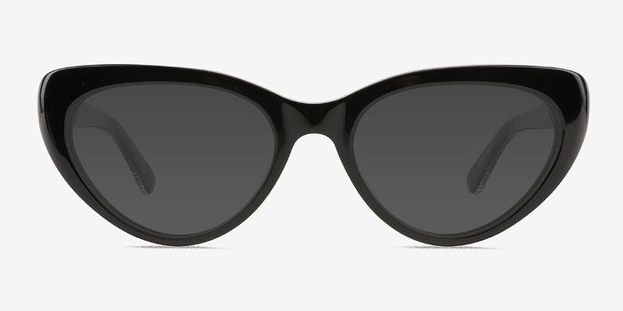 Dora Noir Acétate Soleil de Lunette de vue d'EyeBuyDirect