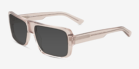 Nick Clear Brown Acétate Soleil de Lunette de vue d'EyeBuyDirect, Vue d'Angle