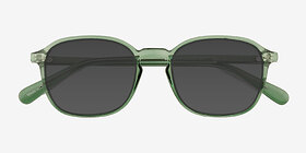 Malarkey Shiny Clear Green  Plastique Soleil de Lunette de vue d'EyeBuyDirect, Vue Rapprochée