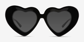 Tenderheart Noir Acétate Soleil de Lunette de vue d'EyeBuyDirect, Vue de Face