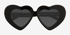 Tenderheart Noir Acétate Soleil de Lunette de vue d'EyeBuyDirect, Vue Rapprochée