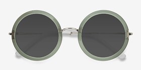 Joplin Vert Métal Soleil de Lunette de vue d'EyeBuyDirect, Vue Rapprochée
