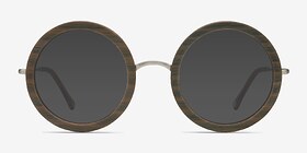 Joplin Brown Striped Métal Soleil de Lunette de vue d'EyeBuyDirect, Vue de Face