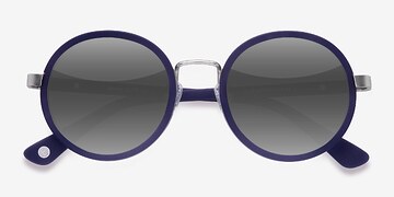 Matte Navy Bounce -  Vintage Métal Lunettes de soleil