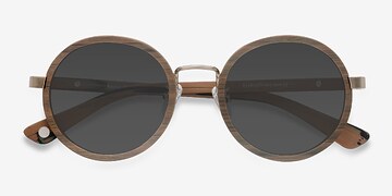 Brun Bounce -  Vintage Bois mixte Lunettes de soleil