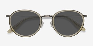  Light Yellow  Sun Tea -  Vintage Métal Lunettes de soleil
