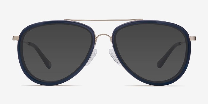 Duke Bleu Métal Soleil de Lunette de vue d'EyeBuyDirect