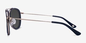 Duke Bleu Métal Soleil de Lunette de vue d'EyeBuyDirect, Vue de Côté