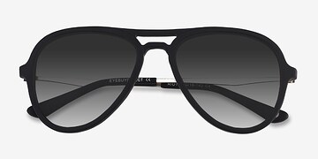 Matte Black Riot -  Acetate, Metal Lunettes de soleil