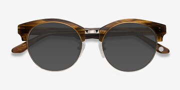 Brown Striped Starlet -  Métal Lunettes de soleil