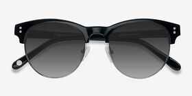 College Noir Métal Soleil de Lunette de vue d'EyeBuyDirect, Vue Rapprochée