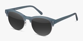 College Bleu pâle Métal Soleil de Lunette de vue d'EyeBuyDirect, Vue d'Angle