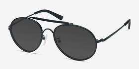 Nairobi Noir Métal Soleil de Lunette de vue d'EyeBuyDirect, Vue d'Angle