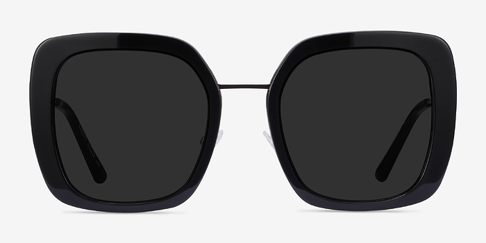 Canopy Noir Acetate-metal Soleil de Lunette de vue d'EyeBuyDirect