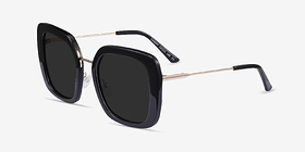 Canopy Noir Acetate-metal Soleil de Lunette de vue d'EyeBuyDirect, Vue d'Angle