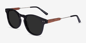 Pangea Noir Métal Soleil de Lunette de vue d'EyeBuyDirect, Vue d'Angle