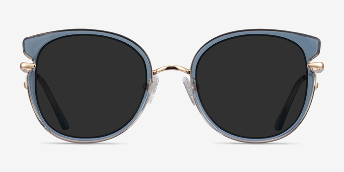 Fascination Clear Blue Gold Plastique Soleil de Lunette de vue d'EyeBuyDirect